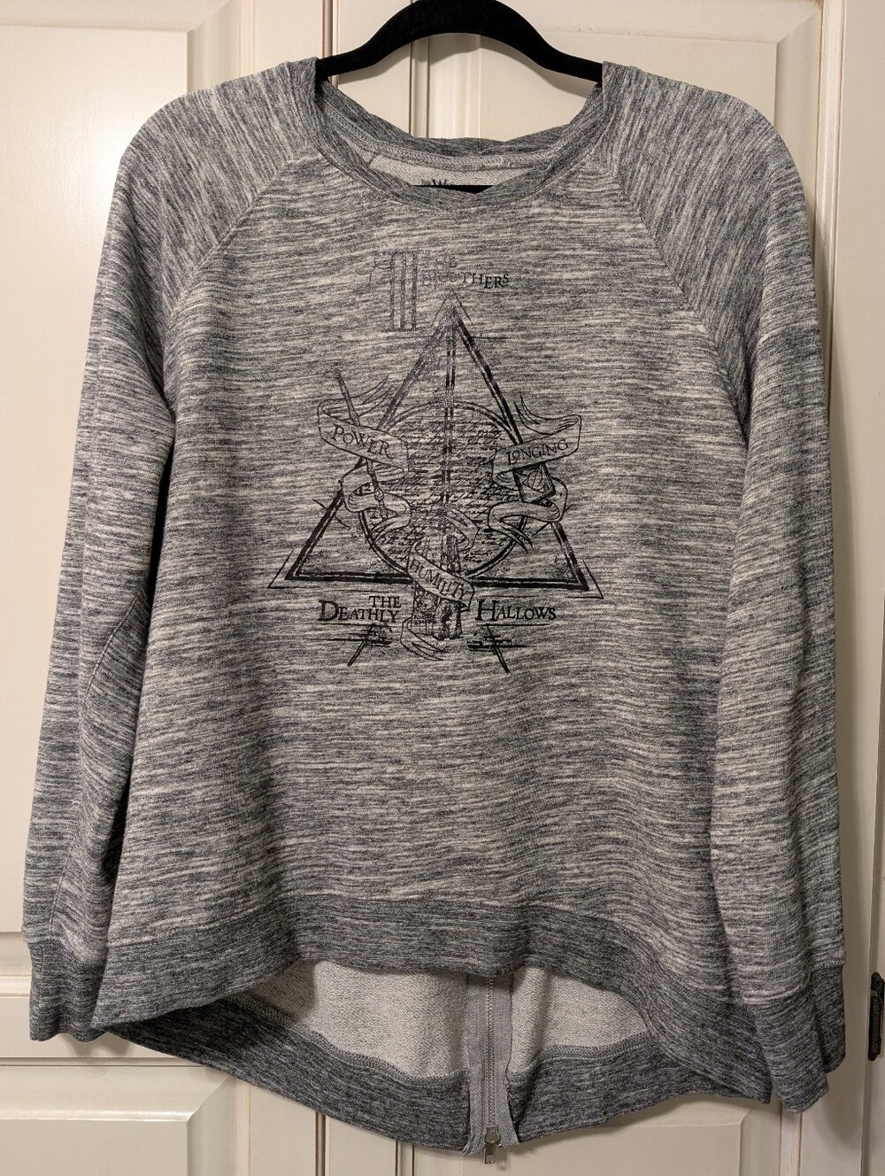 Universal Studios. Heather Gray Crewneck Sweater with Harry Potter Graphics